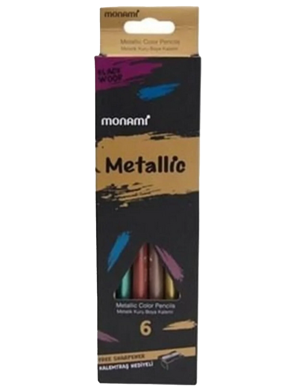 Monami Jumbo Kuru Boya Kalemi 6 Metalik Renk