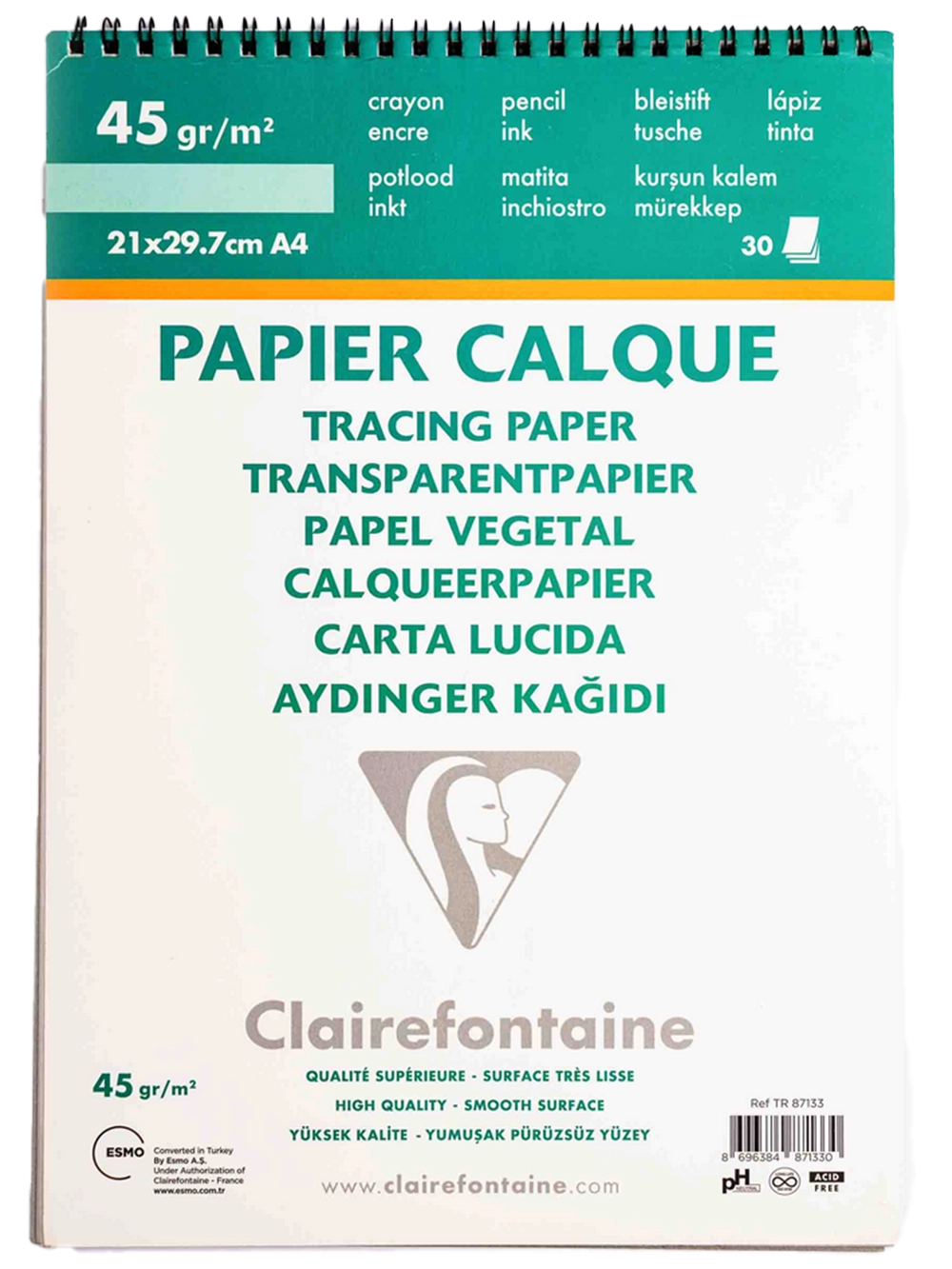 Clairefontaine Aydınger Blok 45 g A4 30 Yaprak Spiralli