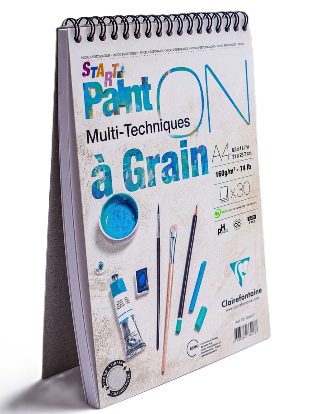 Clairefontaine Paint On A Grain Multi Teknik Blok 160 g A4 30 Yaprak Spiralli