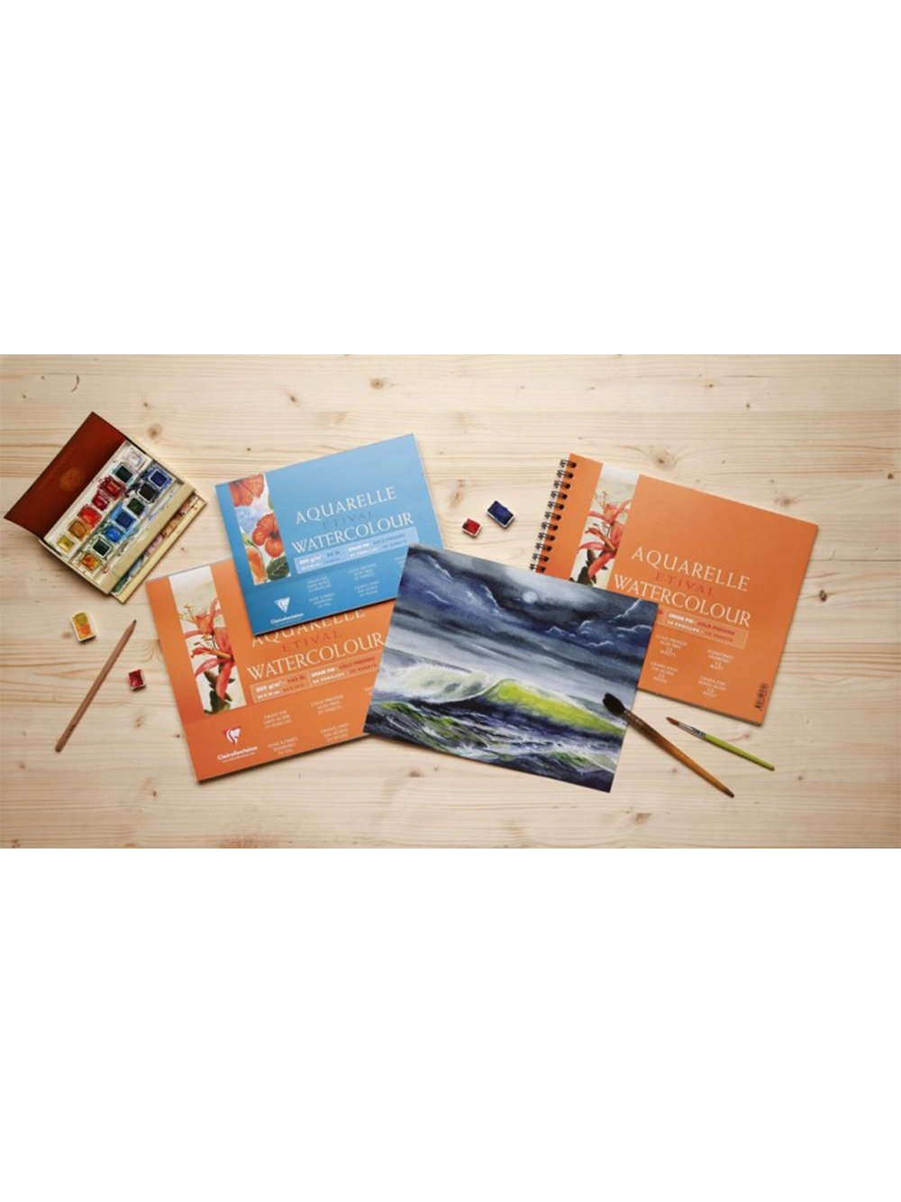 Clairefontaine Etival İnce Dokulu Sulu Boya Blok 300 g 30x40 cm 30 Yaprak