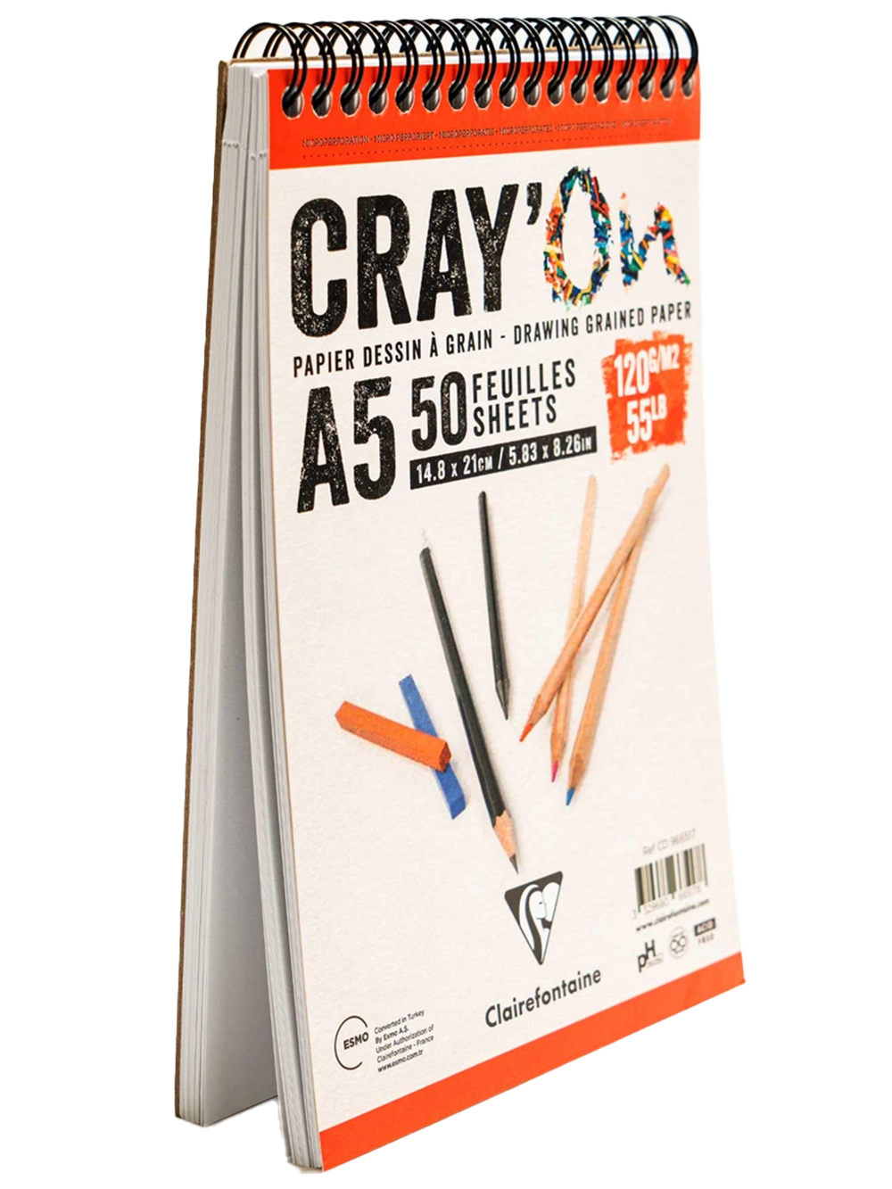 Clairefontaine Cray'On Çizim Blok 120 g A5 50 Yaprak Spiralli