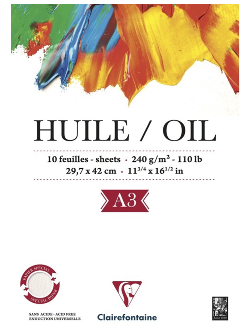 Clairefontaine Yağlı Boya Blok 240 g A3 10 Yaprak