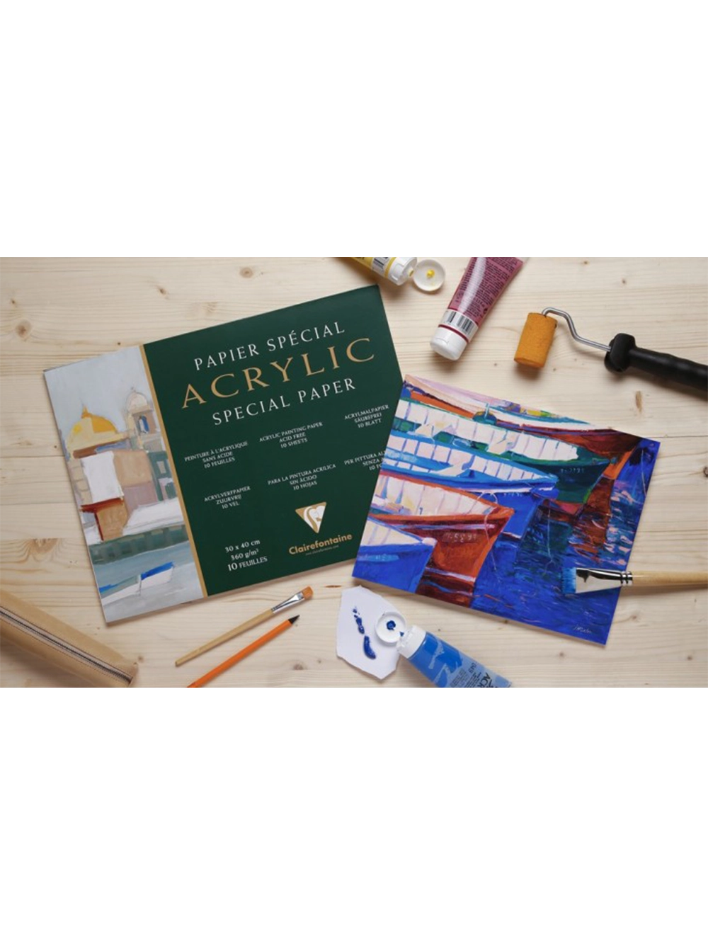 Clairefontaine Akrilik Blok 360 g 30x40 cm 10 Yaprak