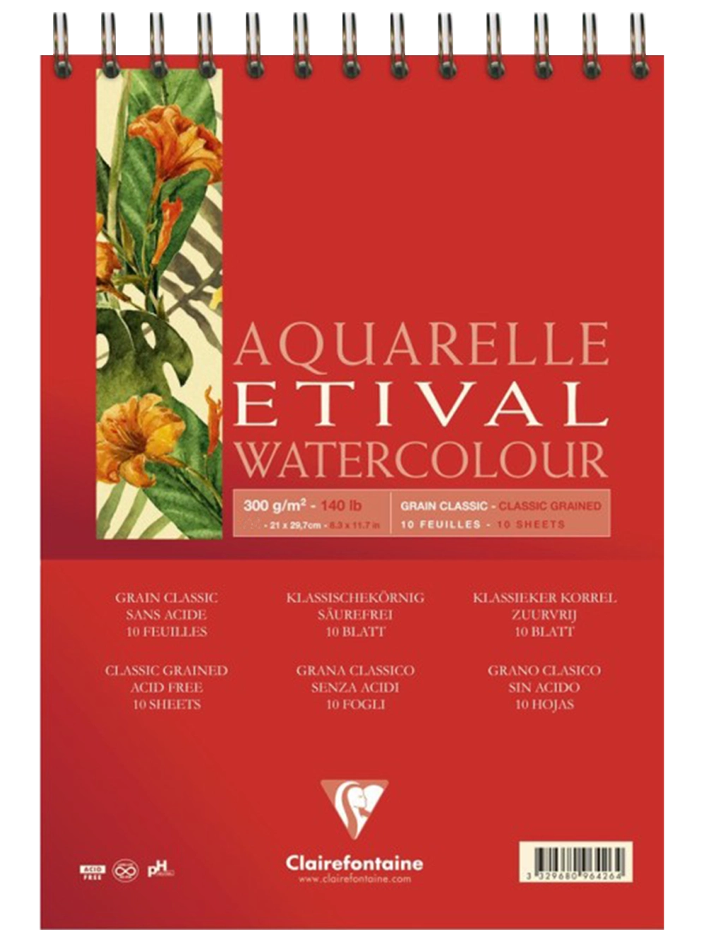 Clairefontaine Etival Klasik Sulu Boya Blok 300 g A5 30 Yaprak Spiralli