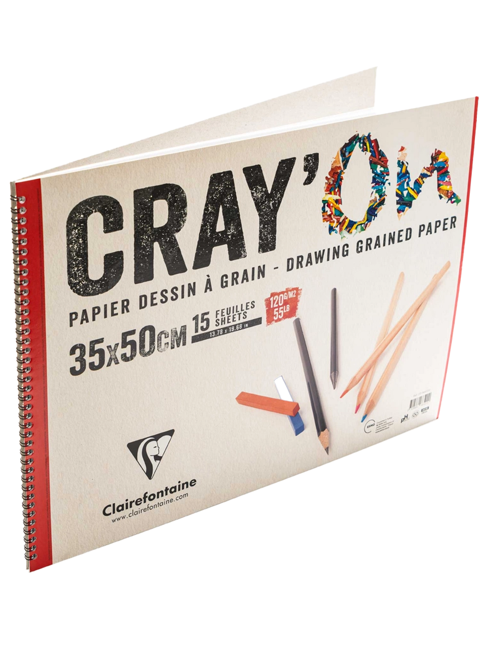 Clairefontaine Cray'On Çizim Blok 120 g 35x50 cm 15 Yaprak Spiralli