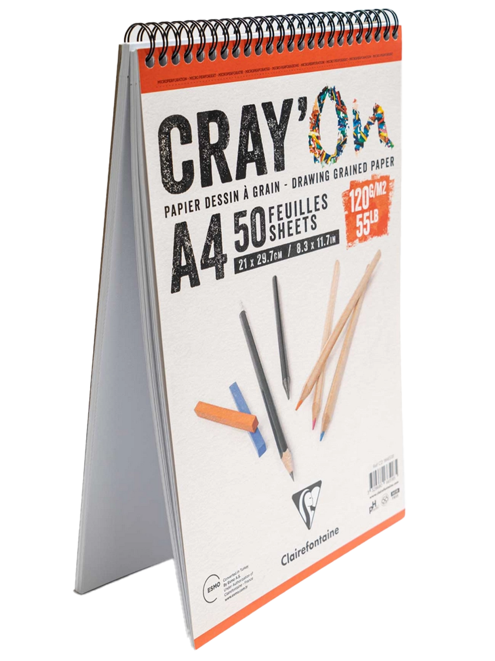 Clairefontaine Cray'On Çizim Blok 120 g A4 50 Yaprak Spiralli