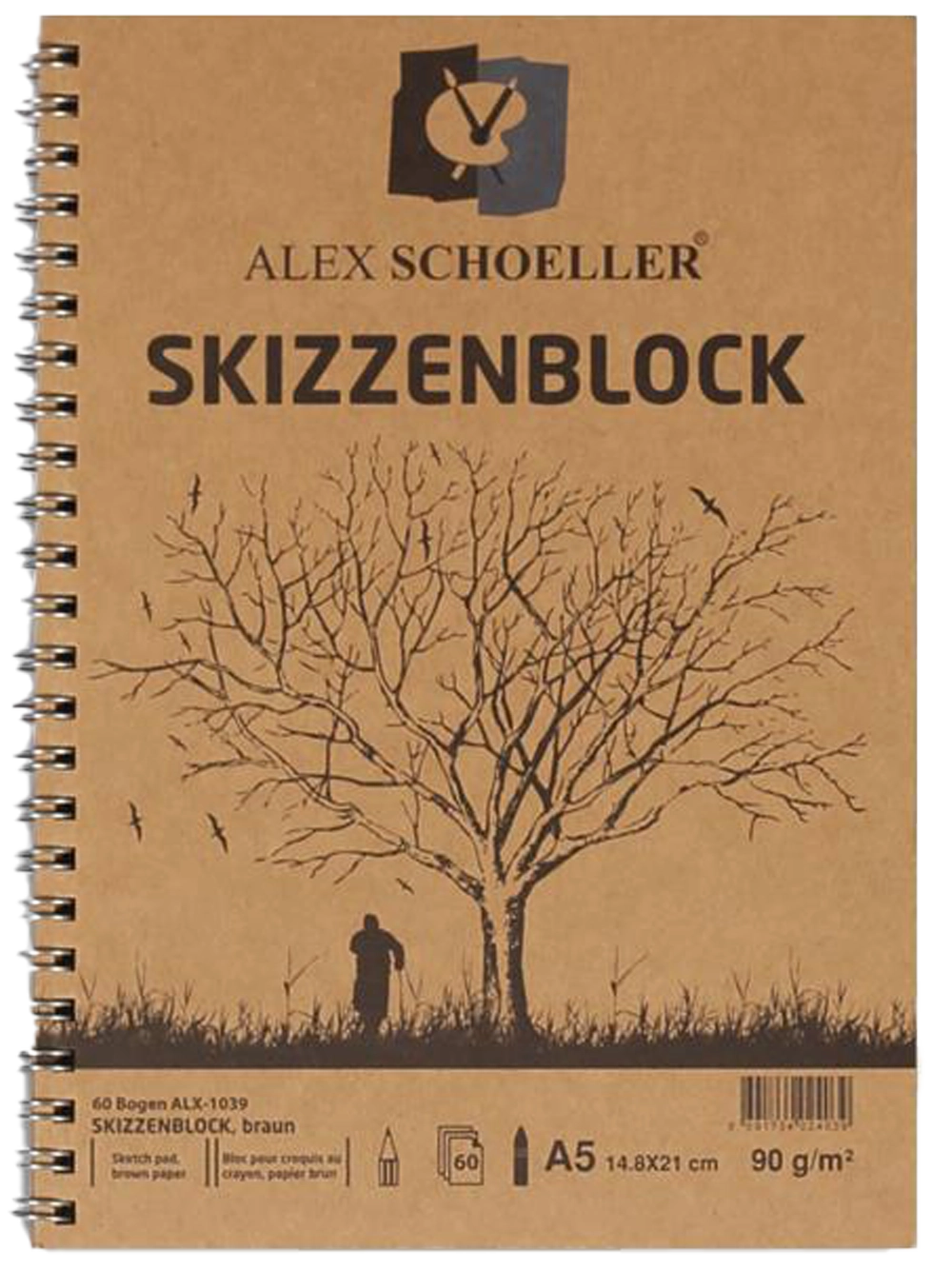 Alex Schoeller Kraft Blok 90 g A5 60 Yaprak Spiralli