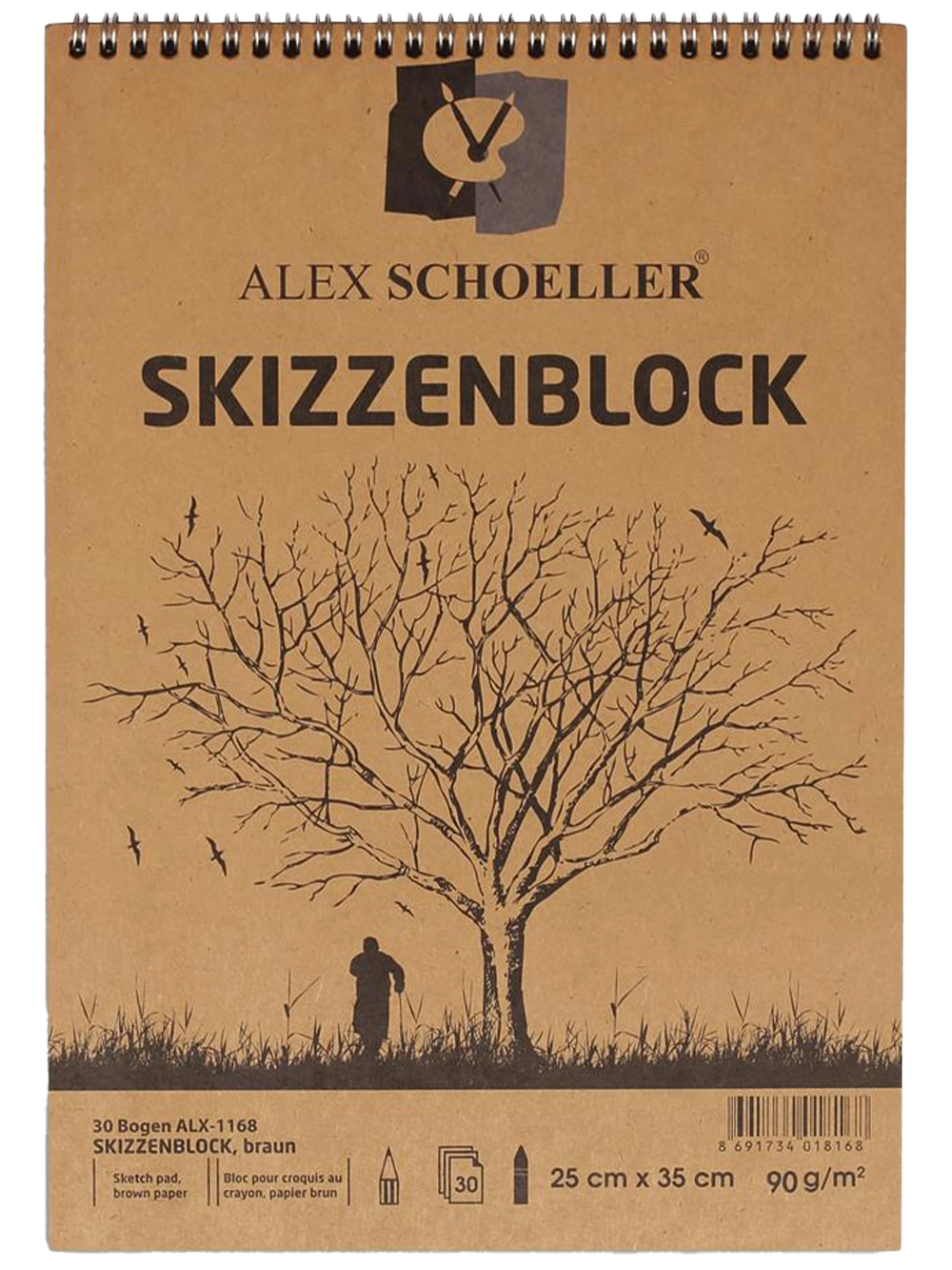Alex Schoeller Kraft Blok 90 g 25x35 cm 30 Yaprak Spiralli