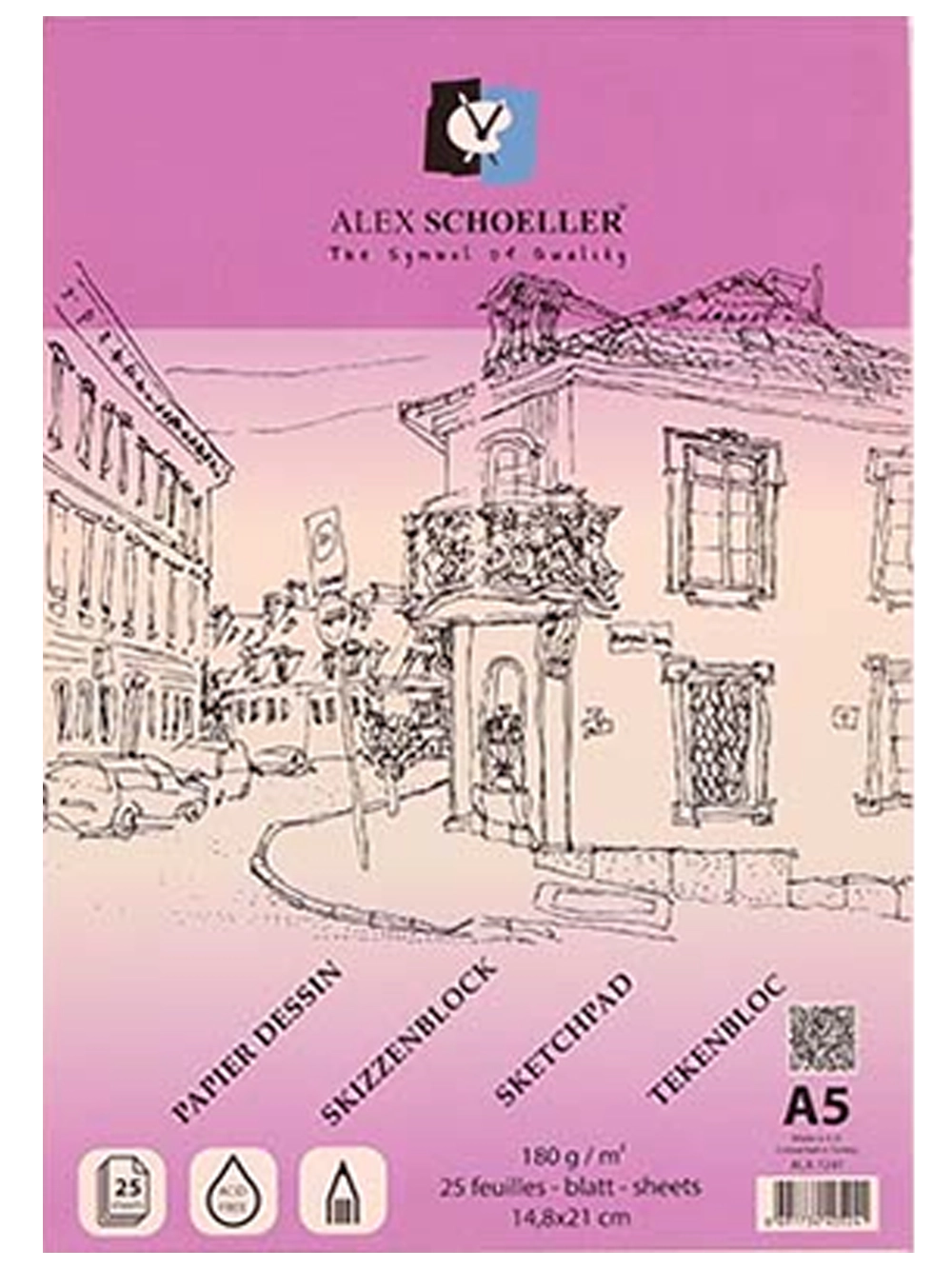 Alex Schoeller Eskiz Blok 180 g A5 25 Yaprak Spiralli