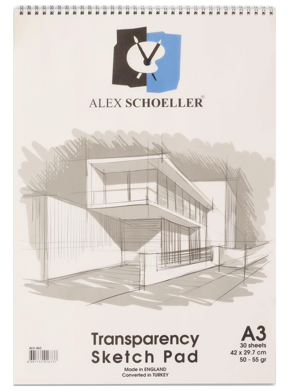 Alex Schoeller Eskiz Blok 50/55 g A3 30 Yaprak Spiralli