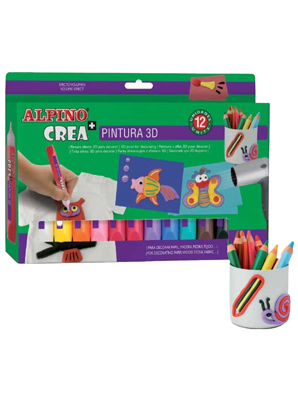 Alpino Crea Pintura 3D Boya 12 Renk