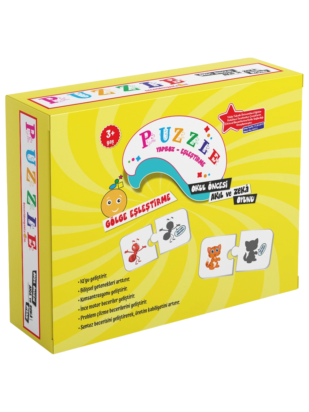 Beceri Dünyası Puzzle Gölge Eşleştirme Okul Öncesi Akıl ve Zeka Oyunu 96 Parça