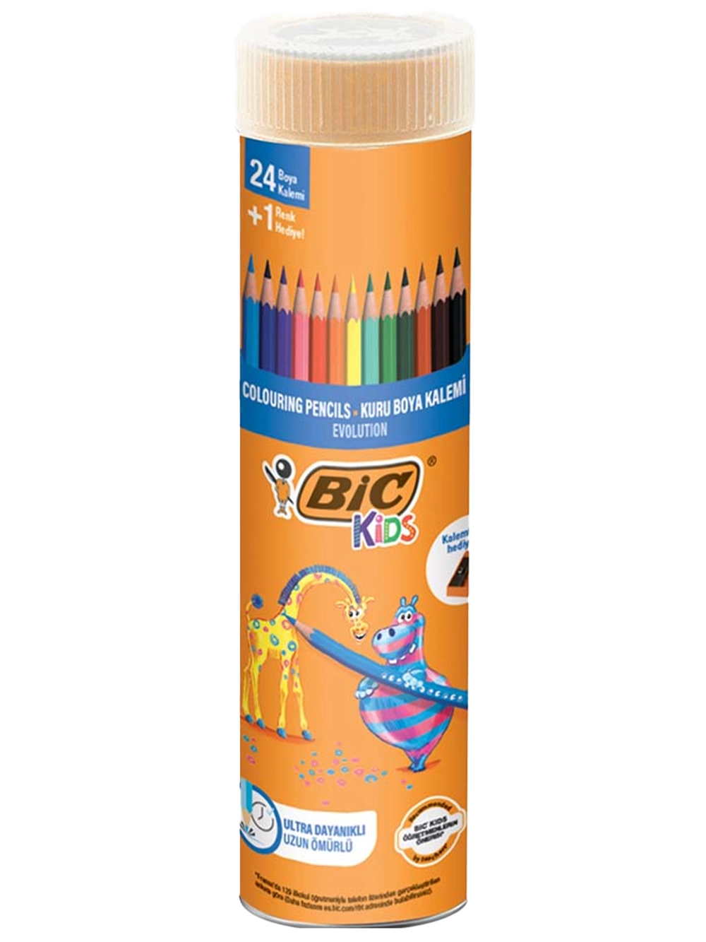 Bic Kids Evolution Boya Kalemi 24+1 Renk Metal Tüp