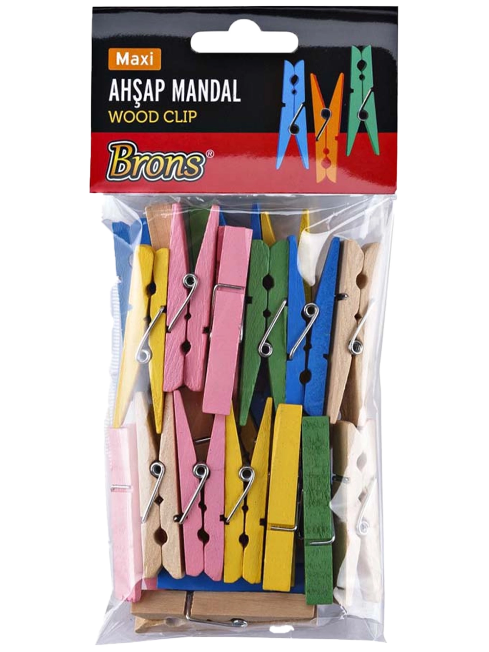 Brons Ahşap Mandal Büyük Renkli BR-905
