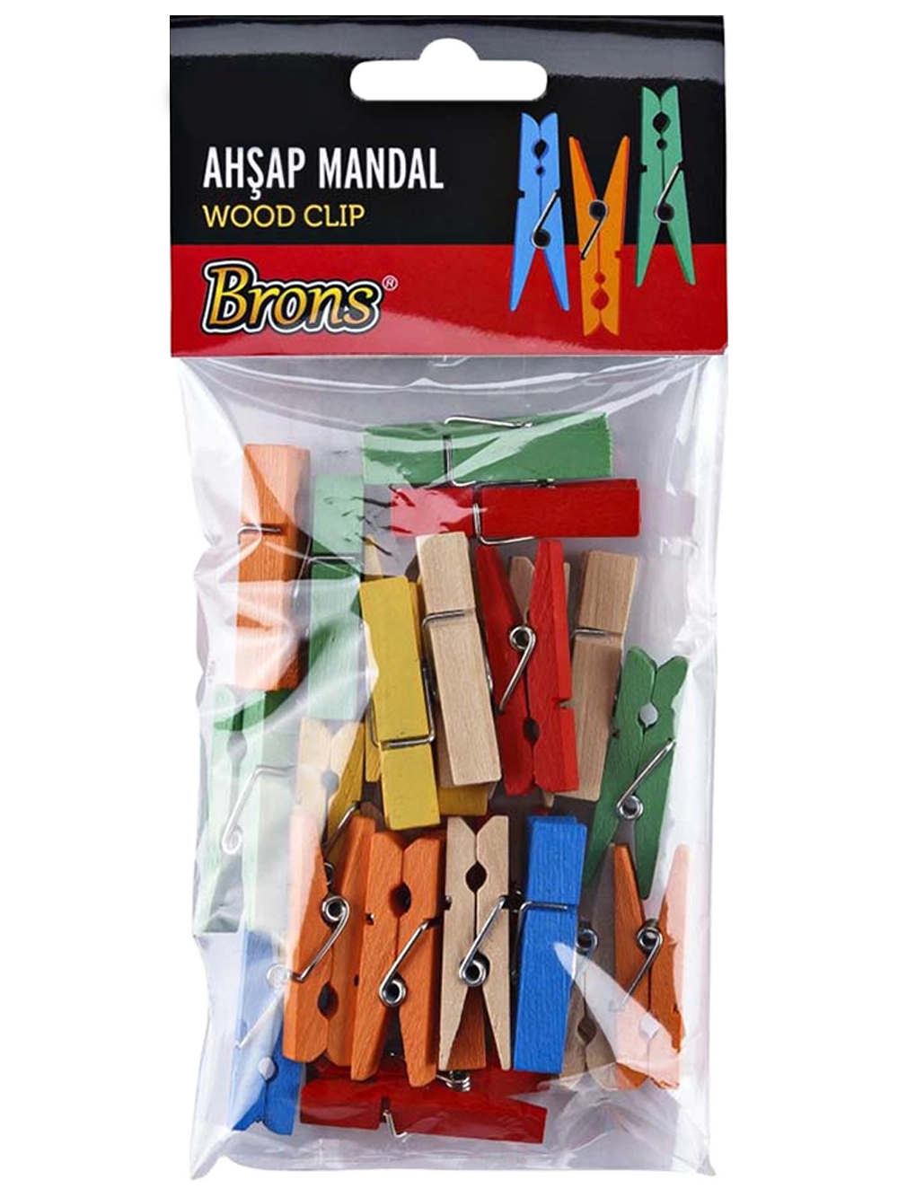 Brons Ahşap Mandal Küçük Renkli BR-904