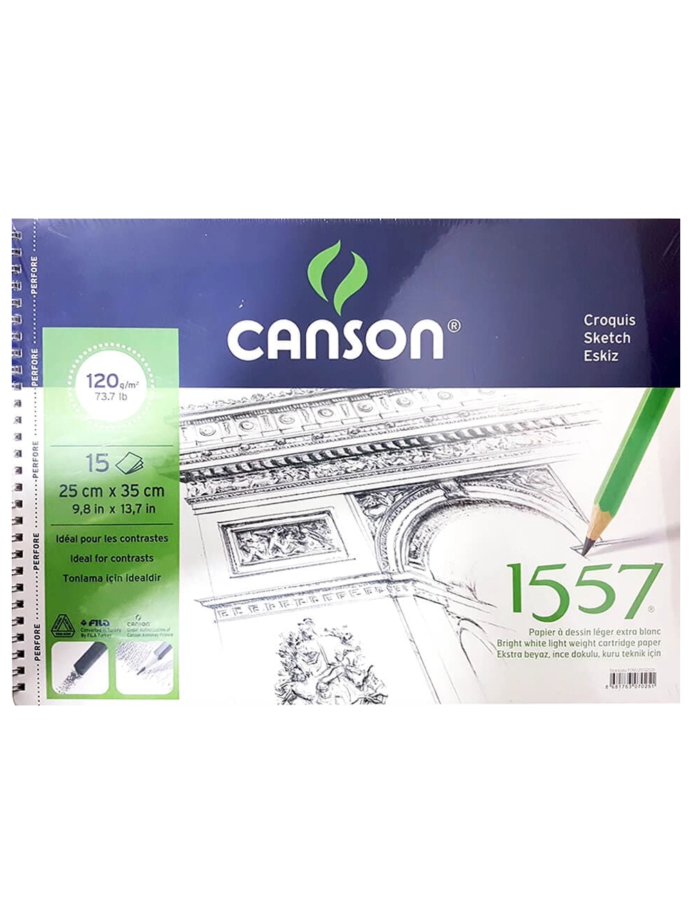 Canson 1557 Eskiz Blok 120 g 35x50 cm 15 Yaprak Spiralli