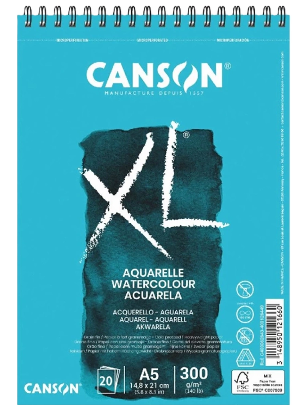 Canson XL Sulu Boya Blok 300 g A5 20 Yaprak Spiralli