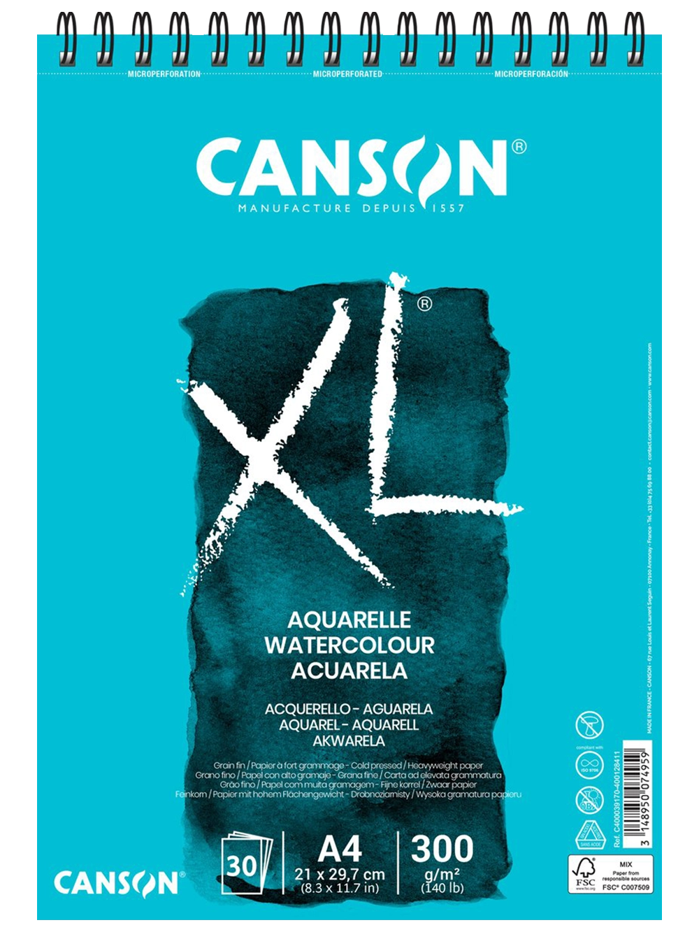Canson XL Sulu Boya Blok 300 g A4 30 Yaprak Spiralli