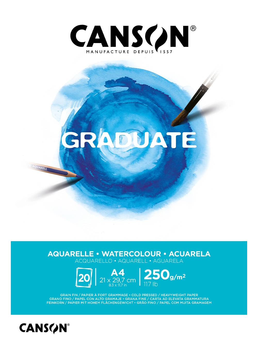 Canson Graduate Sulu Boya Blok 250 g A4 20 Yaprak