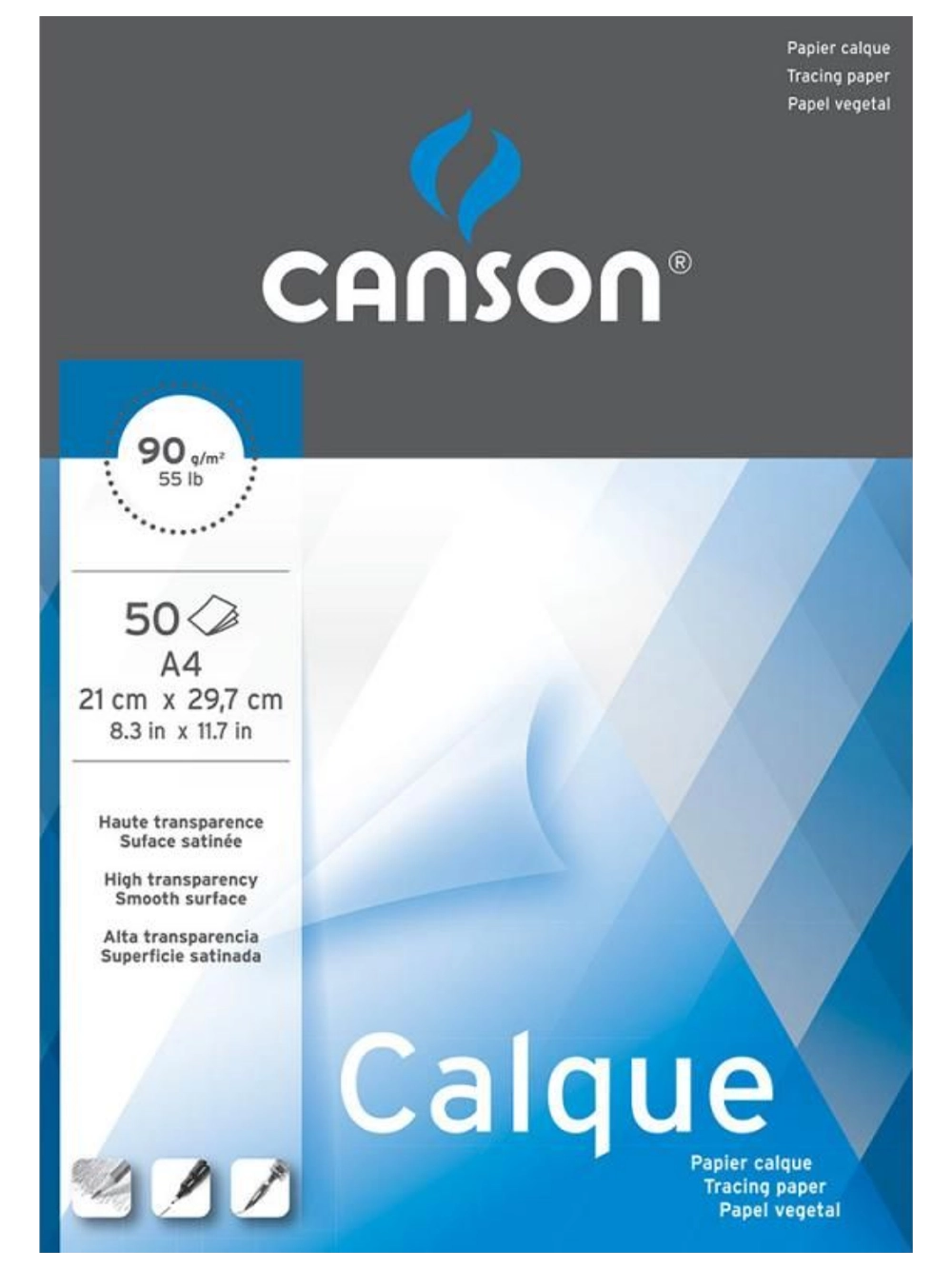 Canson Graphic Arts Calque Aydınger Blok 90 g A4 50 Yaprak