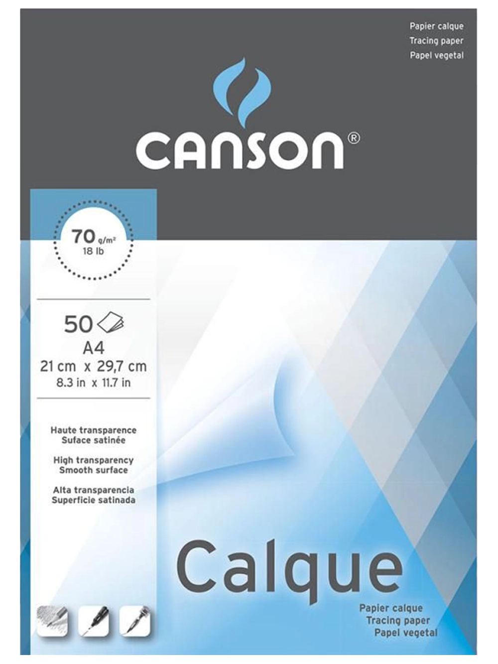 Canson Graphic Arts Calque Aydınger Blok 70 g A4 50 Yaprak