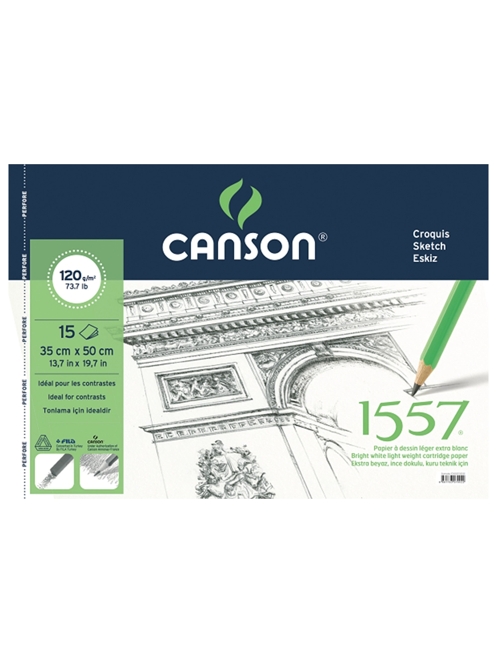 Canson 1557 Eskiz Blok 120 g 35x50 cm 15 Yaprak Spiralli