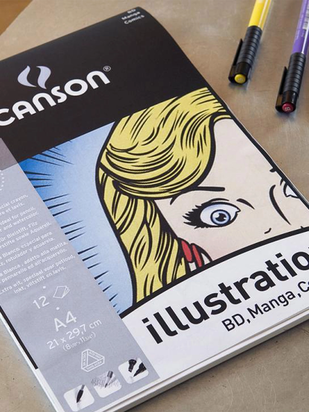 Canson İllüstrasyon Manga Blok 250 g A4 12 Yaprak
