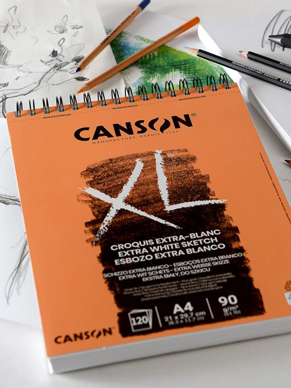 Canson XL Ekstra Beyaz Çizim Blok 90 g A5 60 Yaprak Spiralli