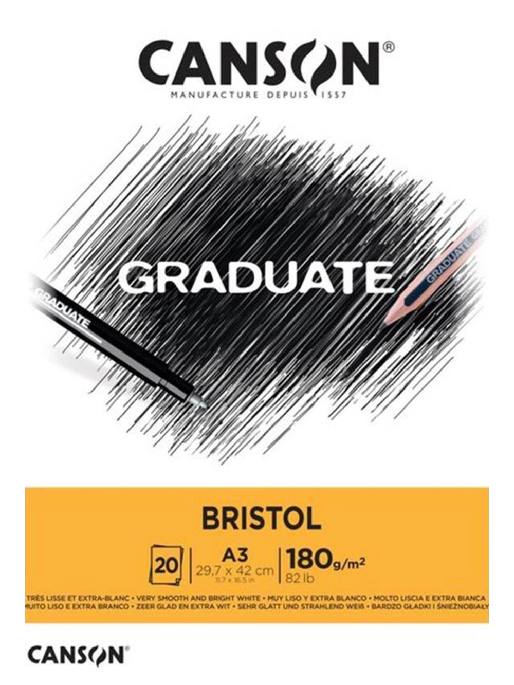 Canson Graduate Bristol Blok 180 g A3 20 Yaprak