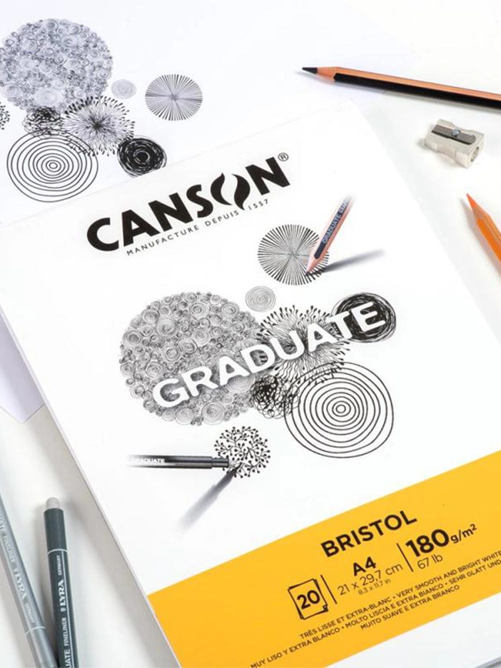 Canson Graduate Bristol Blok 180 g A3 20 Yaprak