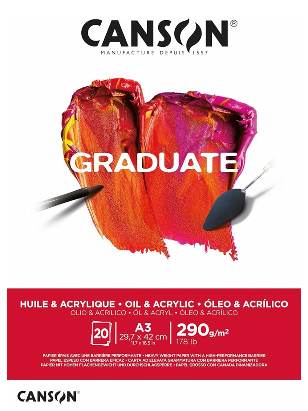 Canson Graduate Yağlı Ve Akrilik Blok 290 g A3 20 Yaprak