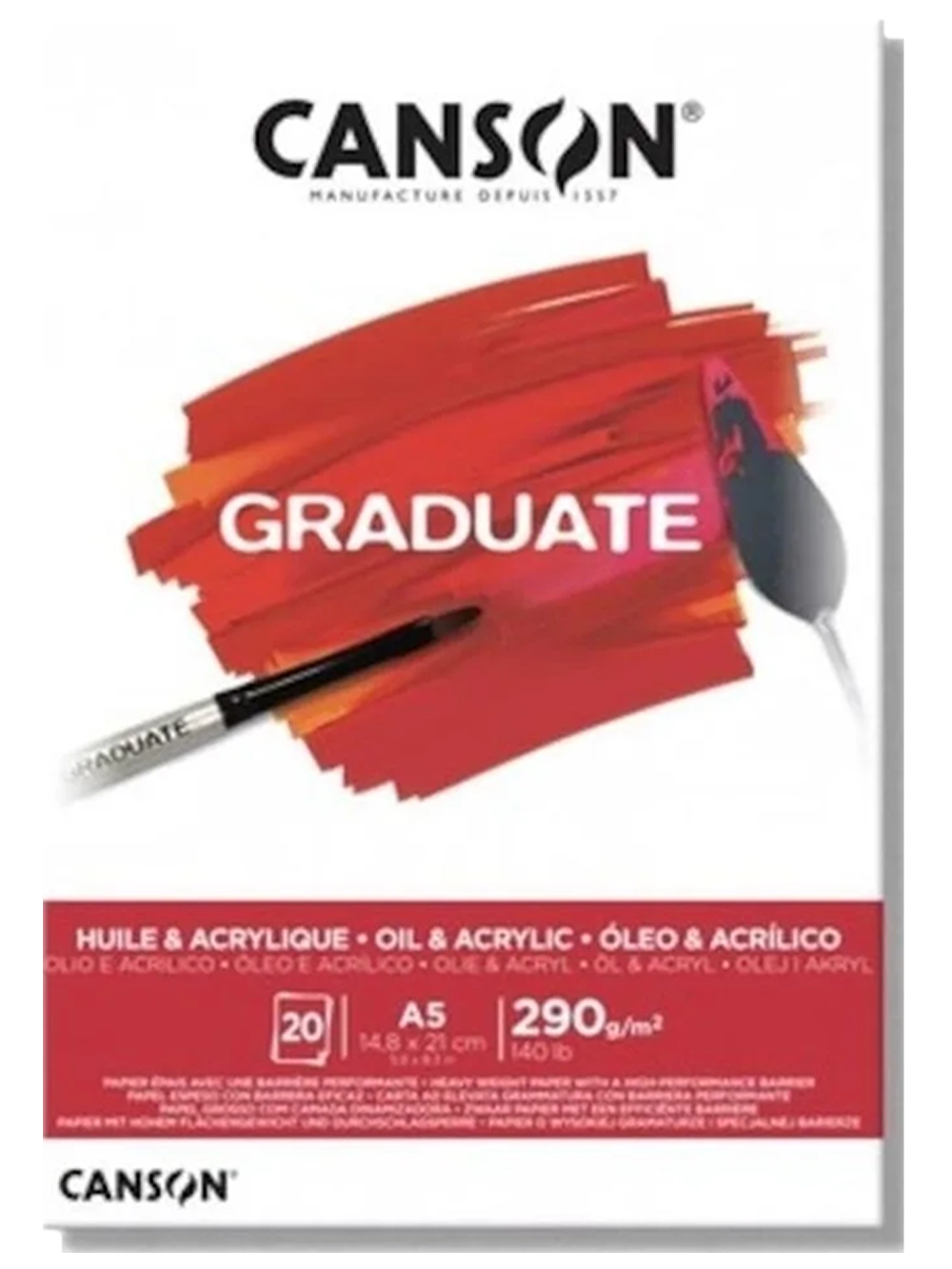 Canson Graduate Yağlı ve Akrilik Blok 290 g A5 20 Yaprak