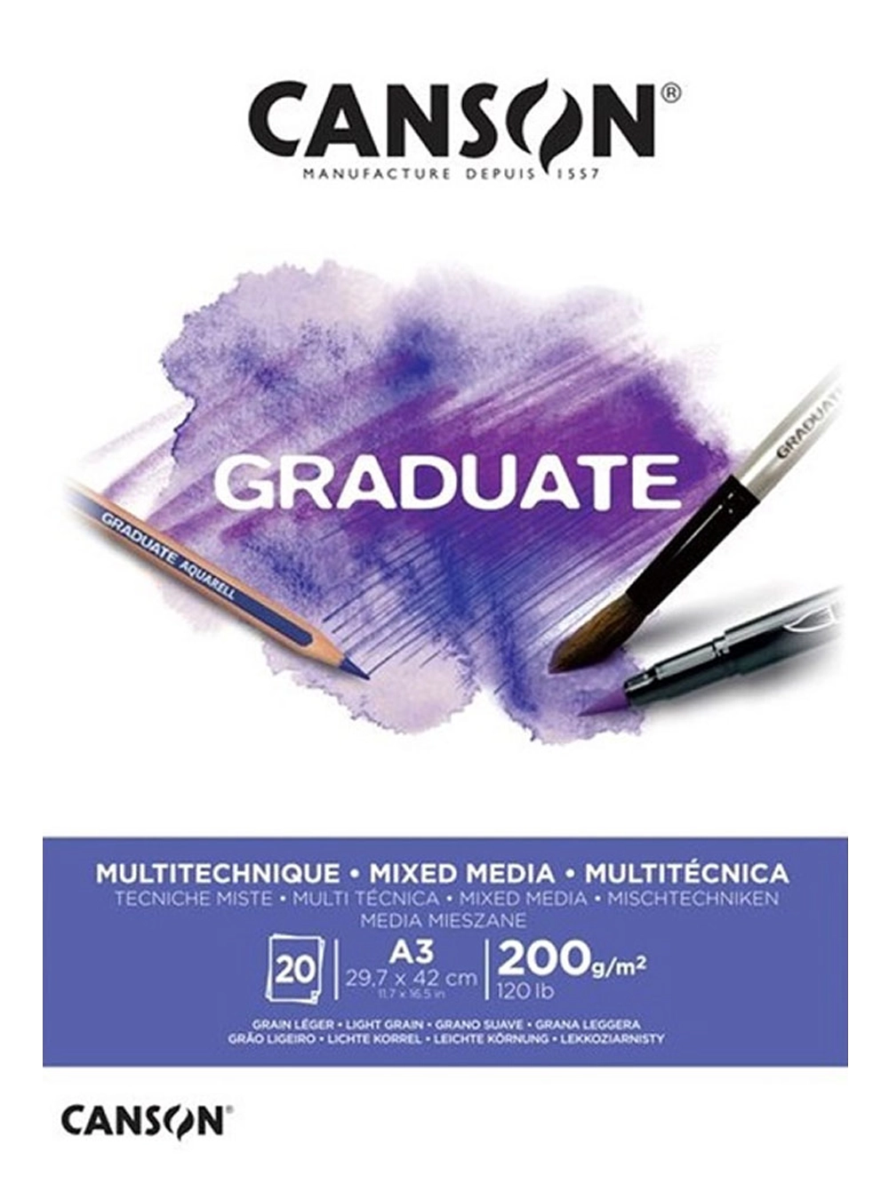 Canson Graduate Multi Teknik Blok 200 g A3 20 Yaprak