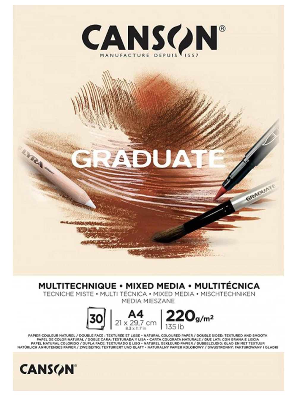 Canson Graduate Multi Teknik Natürel Blok 220 g A4 30 Yaprak