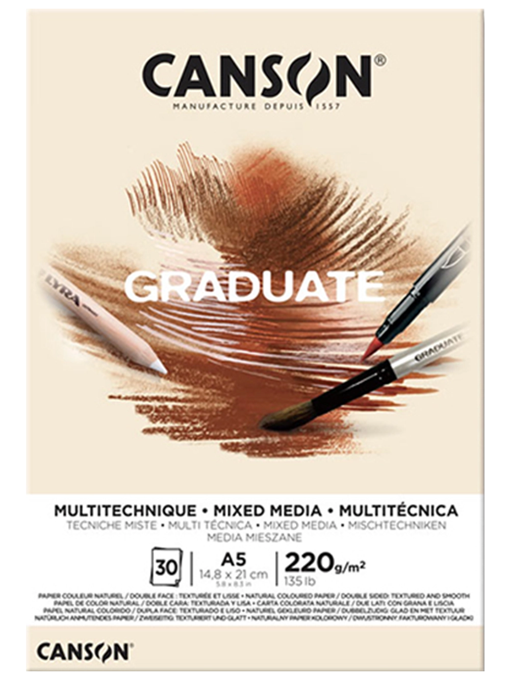 Canson Graduate Multi Teknik Natürel Blok 220 g A5 30 Yaprak