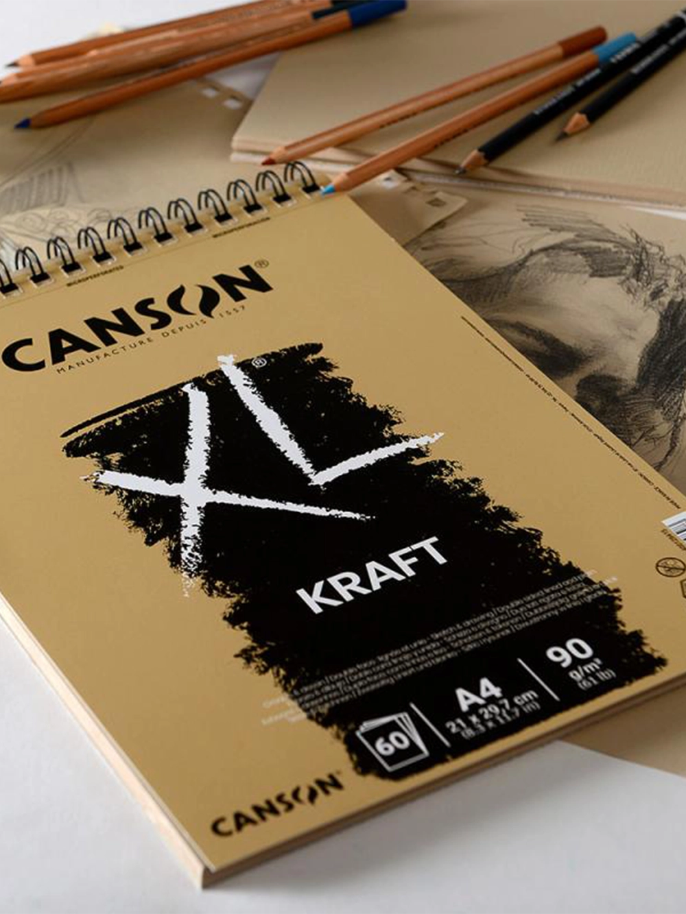 Canson XL Kraft Eskiz Blok 90 g A4 60 Yaprak Spiralli