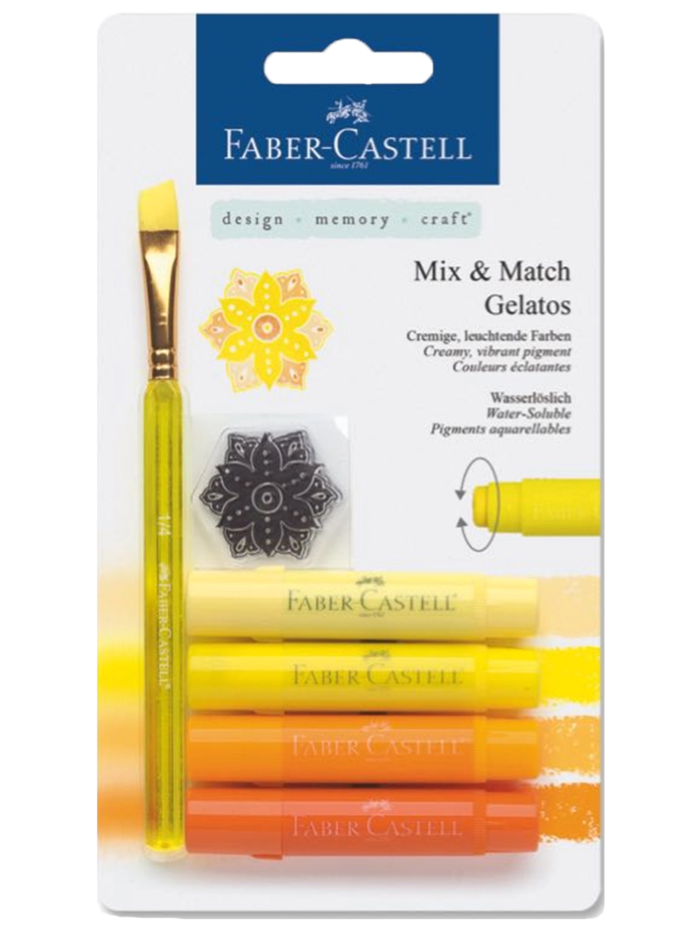 Faber-Castell Gelatos Suda Çözünebilen Mum Boya 4 Renk Sarı Tonlar