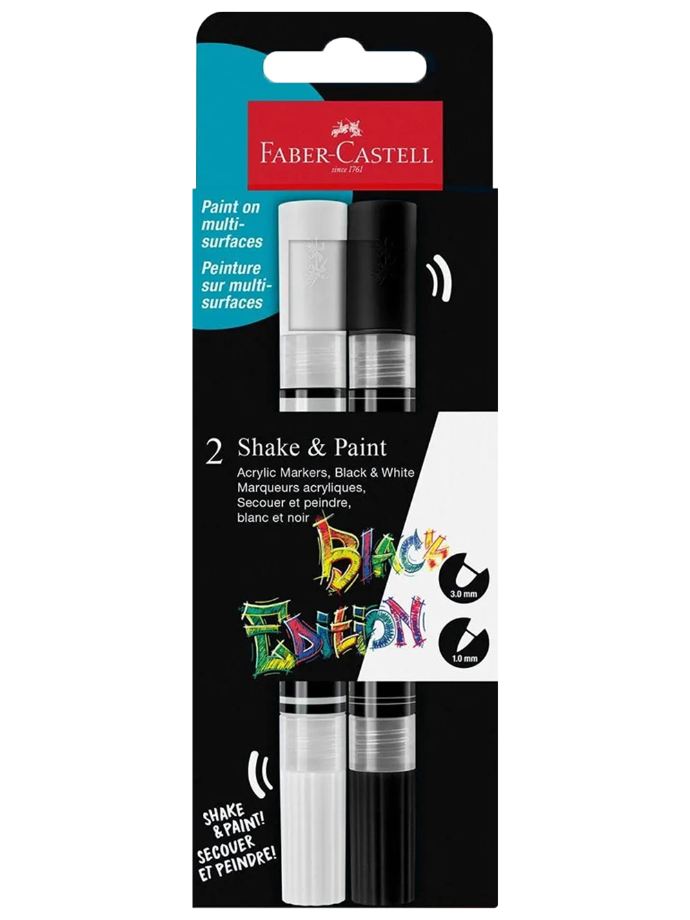 Faber-Castell Black Edition Shake & Paint Akrilik Marker Siyah-Beyaz