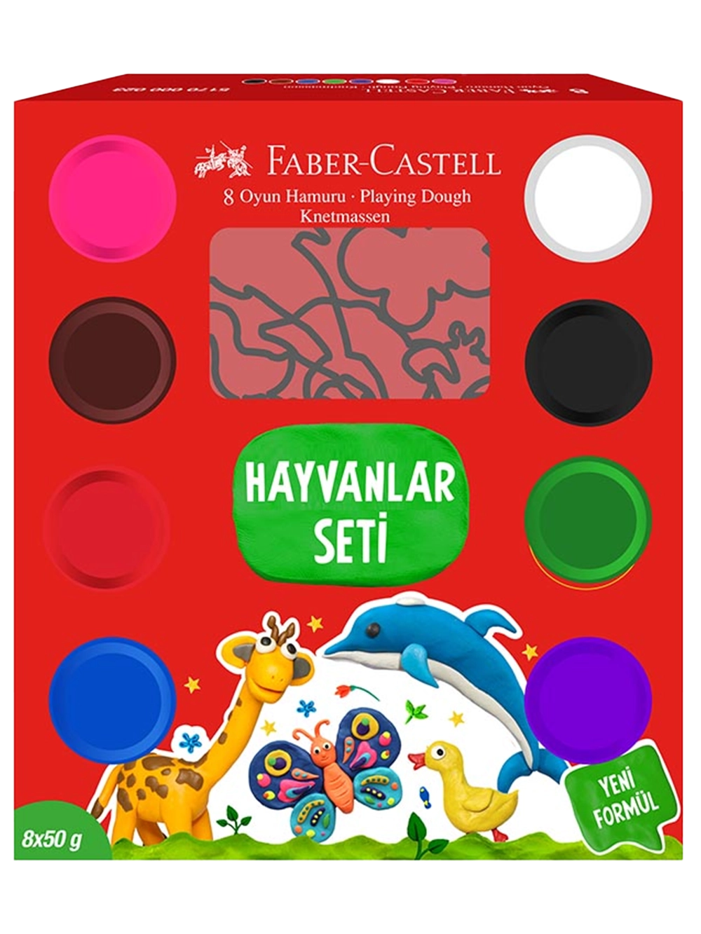Faber-Castell Oyun Hamuru Hayvan Figürleri Seti 50 g x 8 Renk