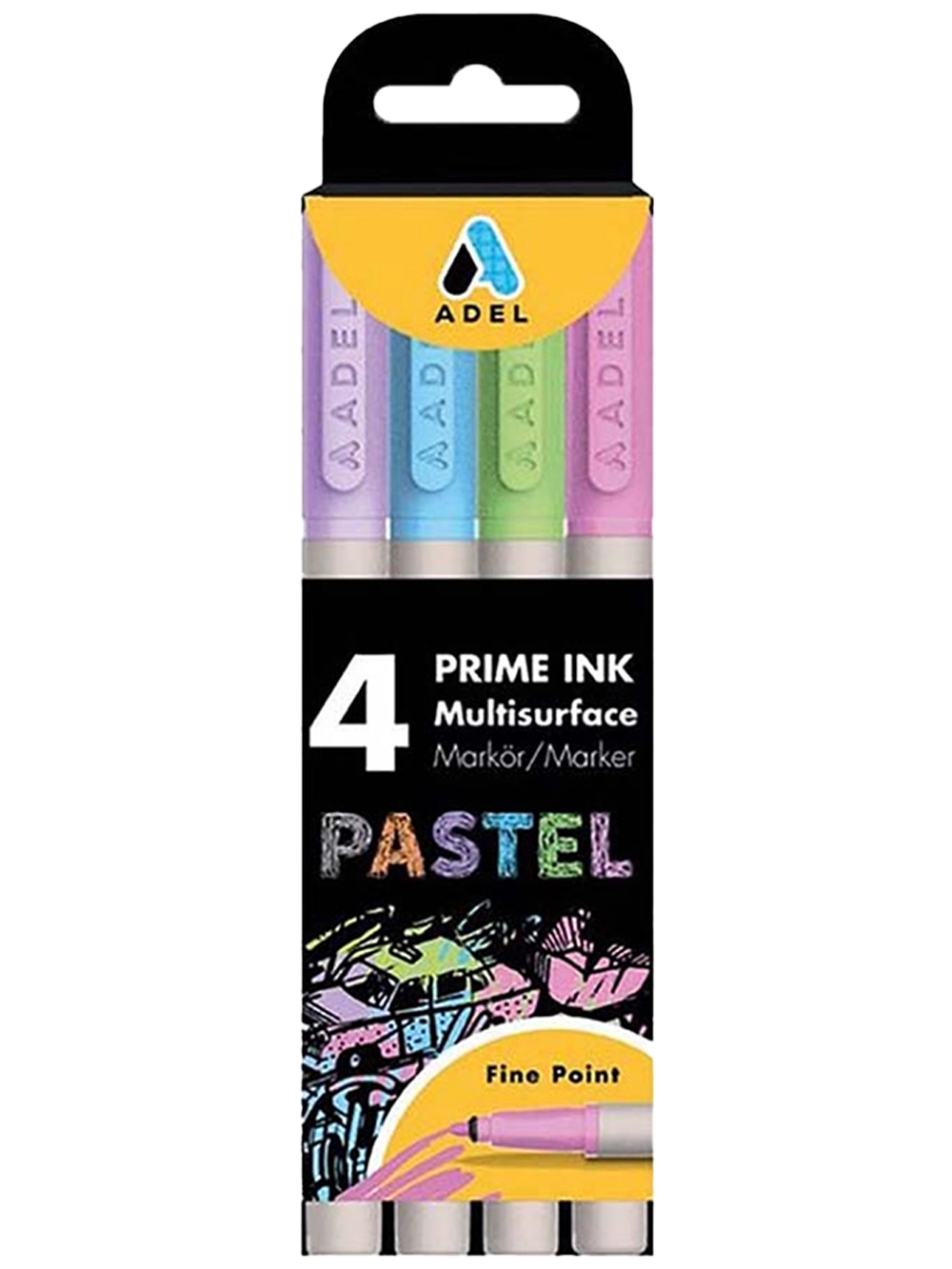 Adel Prime Ink Multisurface Marker 4 Pastel Renk